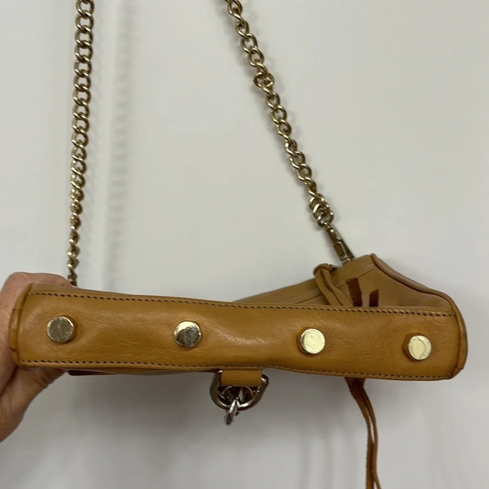 Rebecca Minkoff tan leather crossbody bag small